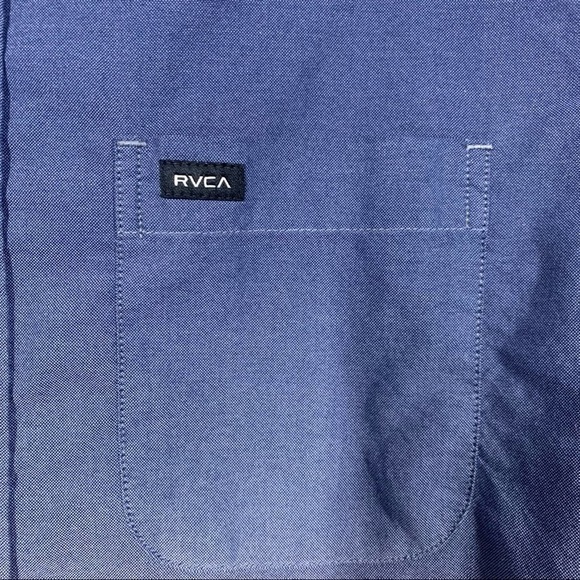 RVCA Blue Ombre Long Sleeve Chambray Button Down Shirt - Picture 5 of 9